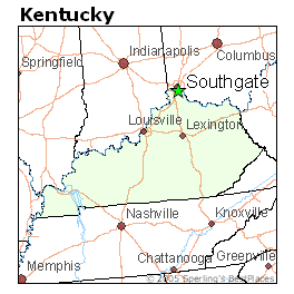 Map of Kentucky with Southgate shown
